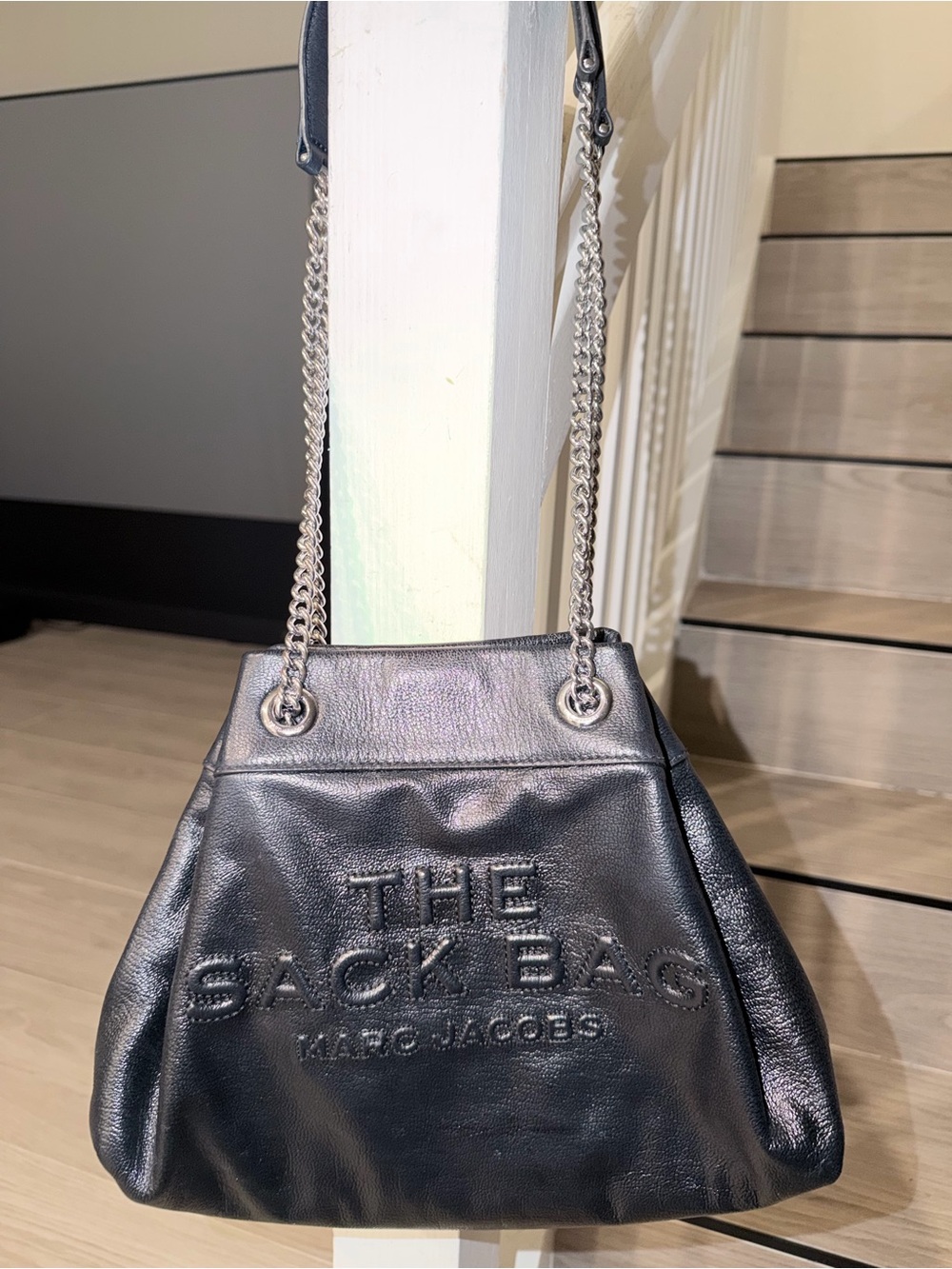 Marc Jacobs Black Leather The Sack Bag Shoulder Bag